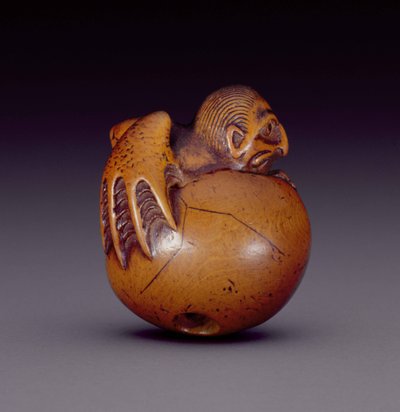 Netsuke, das tengu no tamago darstellt, ca. 1770-90 (Holz) von Jobun